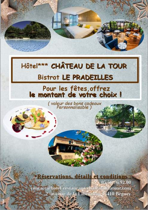 noel bon cadeau hotel restaurant chateau tour pradeilles restaurant bistrot offrir 